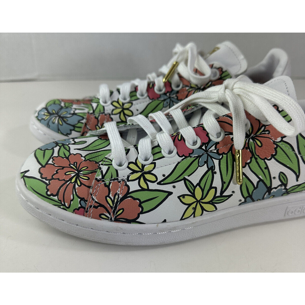 Adidas x Stan Smith All-Over Floral Print Shoes 2021 Sneakers Cloud White Size 8 - Picture 7 of 16